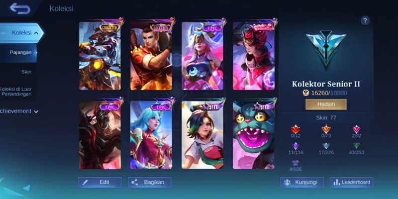 Harga Skin Collector Mobile Legends